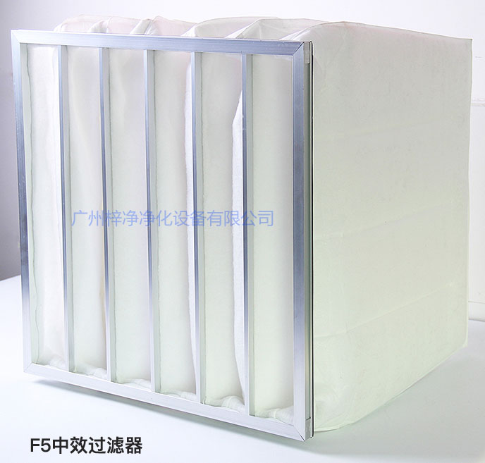 F5級袋式中效過濾器主要用于商業(yè)大樓、劇院、車站。